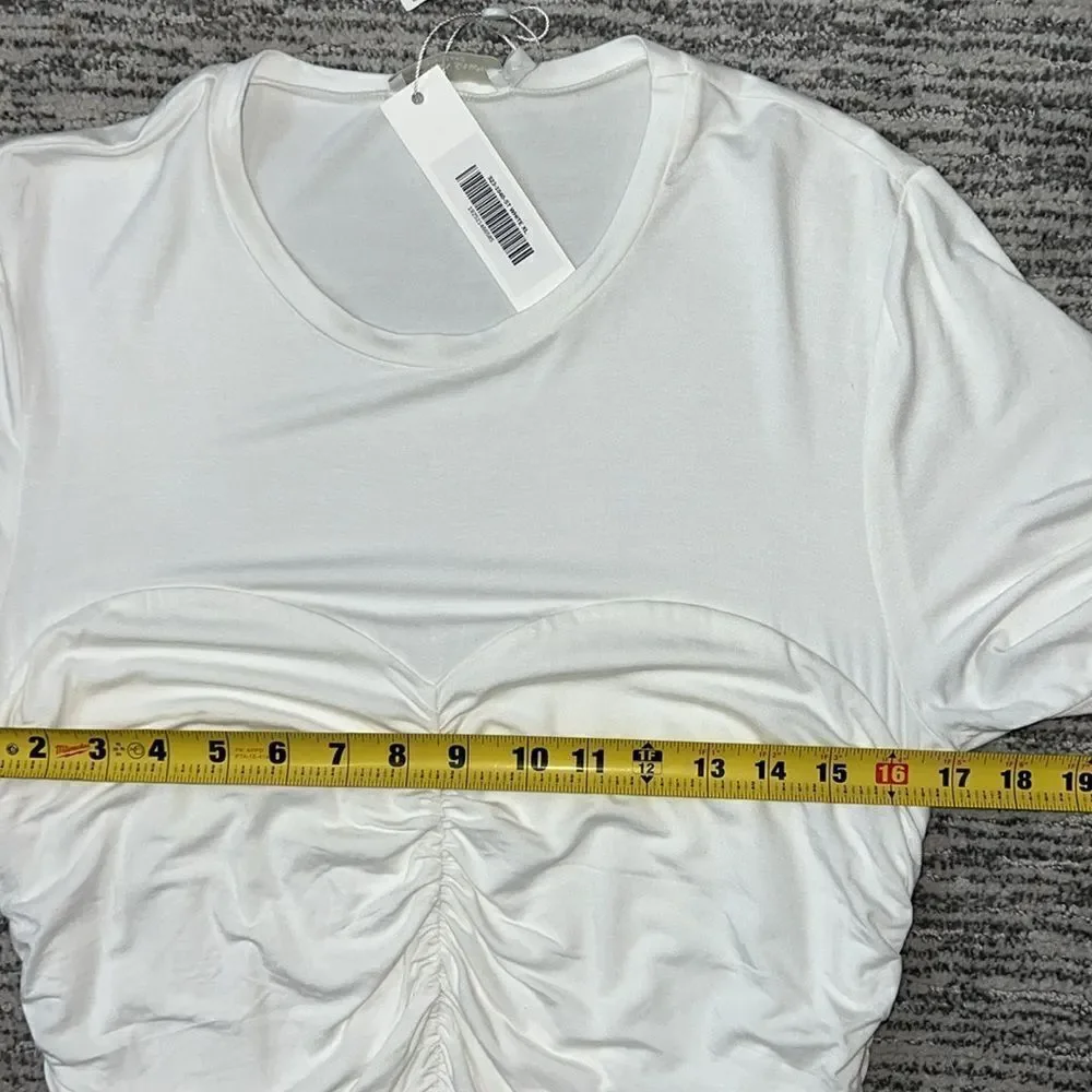 NWT Jonathan SIMKHAI Standard Jaslene Mini T Shirt Dress in White XL Revolve